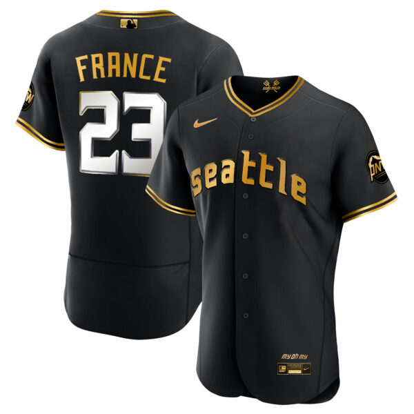 Men's Seattle Mariners 2023 City Connect Gold Jersey - All Stitched - Image 18