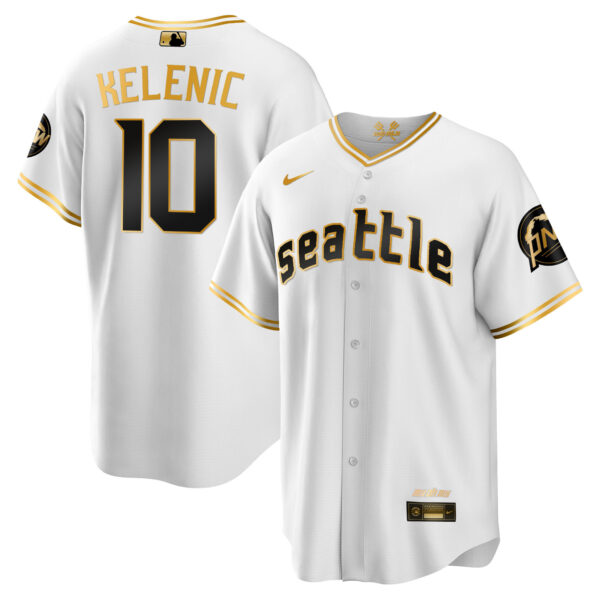 Men's Seattle Mariners 2023 City Connect Gold Jersey - All Stitched - Image 13