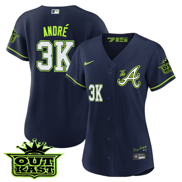 Women's Atlanta Braves Atliens The A Baseball Jersey - All Stitched - Image 4