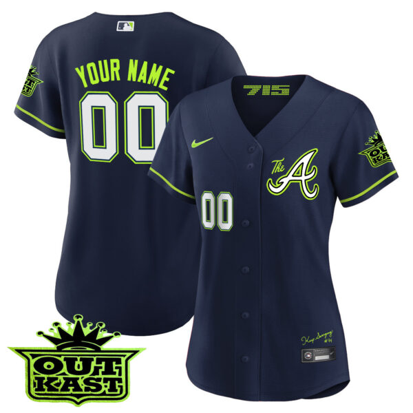 Atlanta Braves Atliens The A Baseball Custom Jersey - All Stitched - Image 3