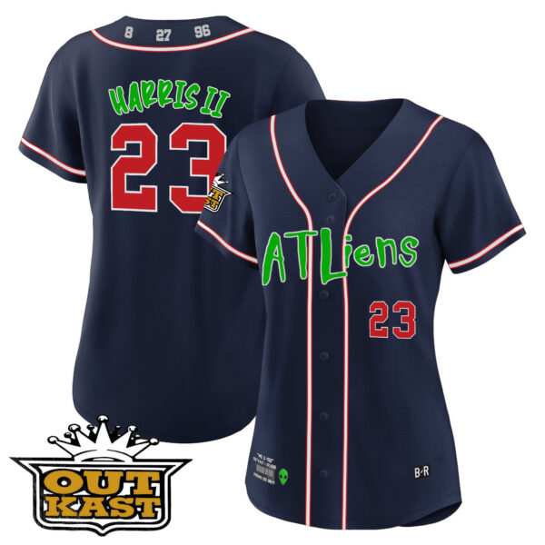 Women's Atlanta Braves Atliens Jersey - All Stitched - Image 14