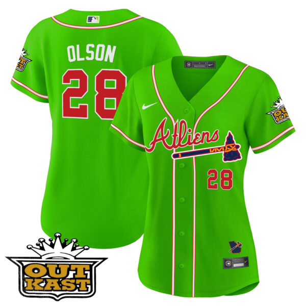 Women's Atlanta Braves Atliens Jersey - All Stitched - Image 33