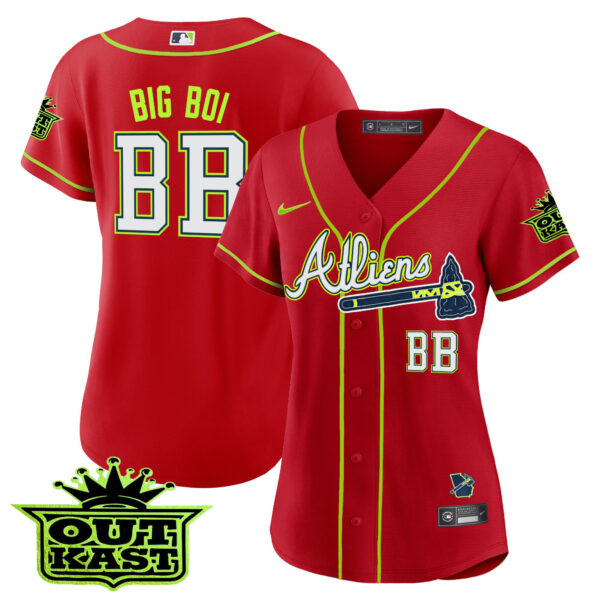 Women's Atlanta Braves Atliens Jersey - All Stitched - Image 44