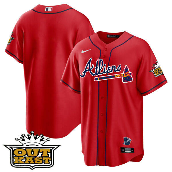 Men's Atlanta Braves Atliens Cool Base Jersey V2 - All Stitched - Image 45