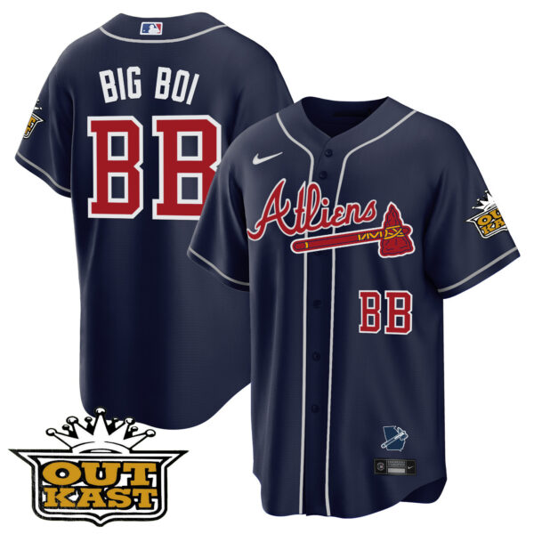 Men's Atlanta Braves Atliens Cool Base Jersey V2 - All Stitched - Image 49