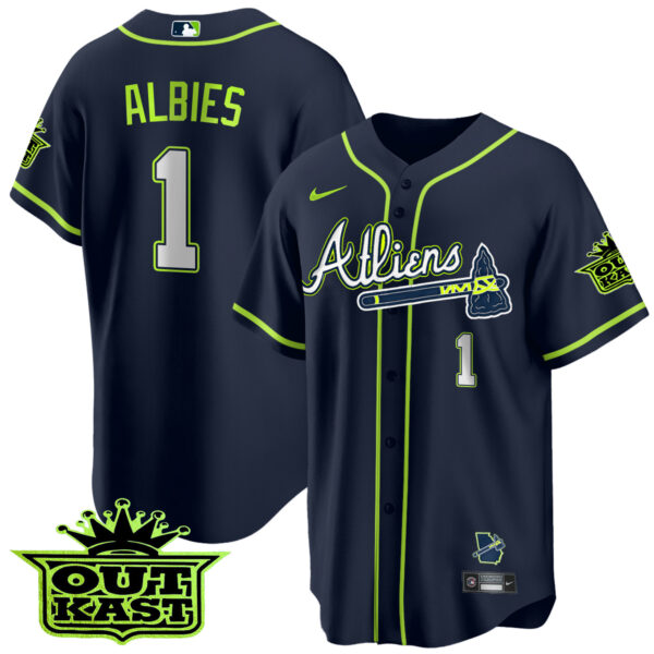 Men's Atlanta Braves Atliens Cool Base Jersey V2 - All Stitched - Image 35