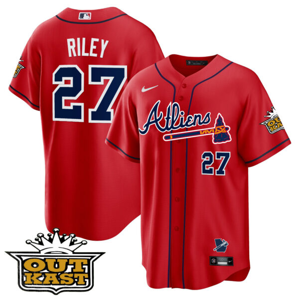 Men's Atlanta Braves Atliens Cool Base Jersey V2 - All Stitched - Image 41
