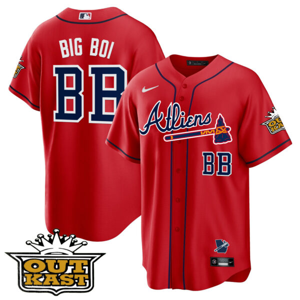 Men's Atlanta Braves Atliens Cool Base Jersey V2 - All Stitched - Image 40