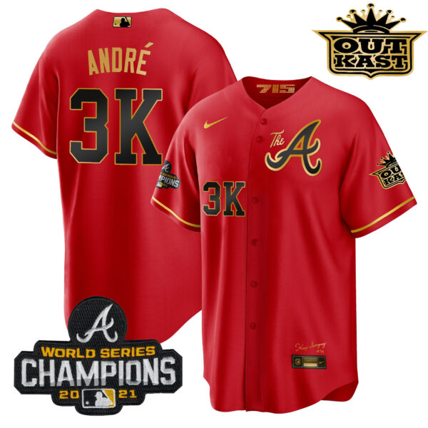 Men's Atlanta Braves Outkast Gold The A Cool Base Jersey – All Stitched - Image 30