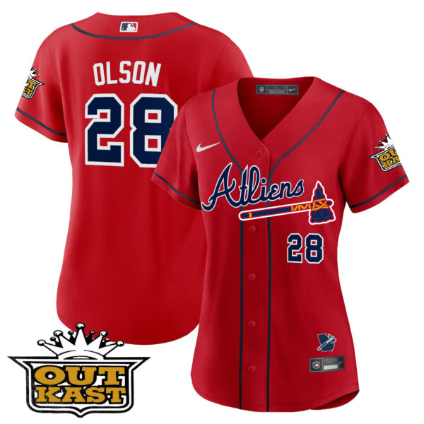 Women's Atlanta Braves Atliens Jersey V2 - All Stitched - Image 43