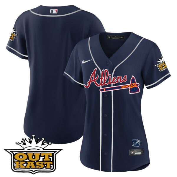 Women's Atlanta Braves Atliens Jersey V2 - All Stitched - Image 54