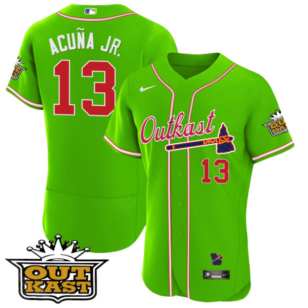 Men's Atlanta Braves Outkast Flex Base Jersey - All Stitched - Image 10