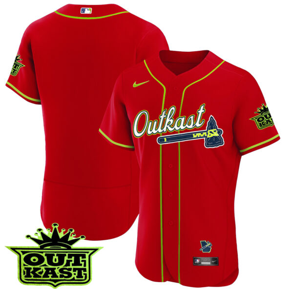 Men's Atlanta Braves Outkast Flex Base Jersey - All Stitched - Image 27