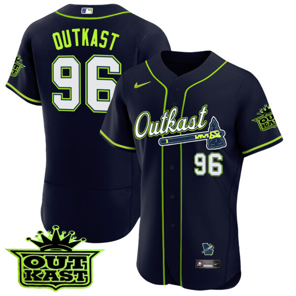 Men's Atlanta Braves Outkast Flex Base Jersey - All Stitched - Image 2