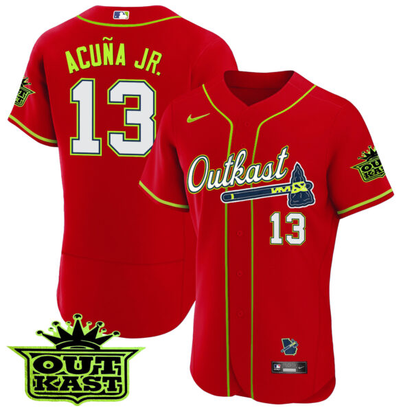 Men's Atlanta Braves Outkast Flex Base Jersey - All Stitched - Image 19