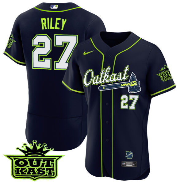 Men's Atlanta Braves Outkast Flex Base Jersey - All Stitched - Image 5