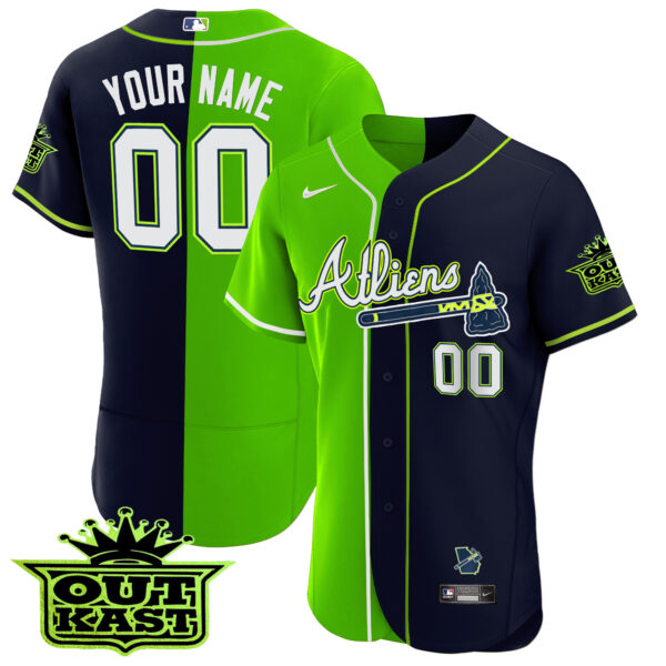 Atlanta Braves Atliens Alternate Flex Base Custom Jersey - All Stitched - Image 3