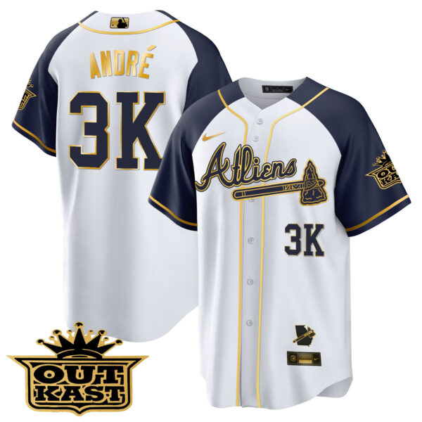 Men's Atlanta Braves Atliens Gold Alternate Cool Base Jersey - All Stitched - Image 39