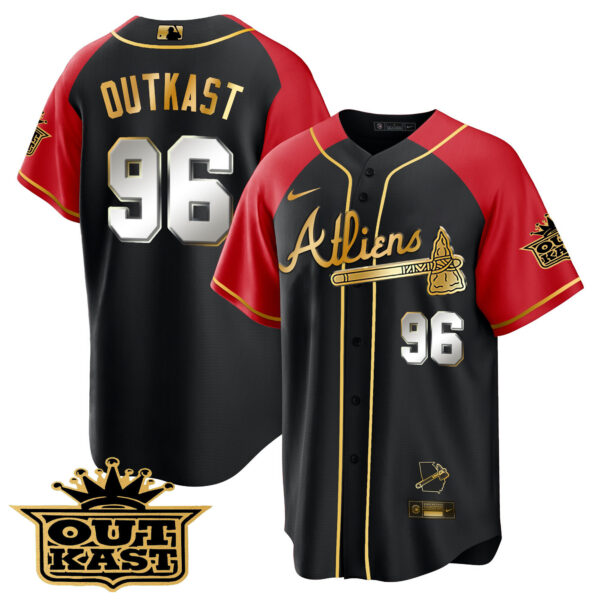 Men's Atlanta Braves Atliens Gold Alternate Cool Base Jersey - All Stitched - Image 20