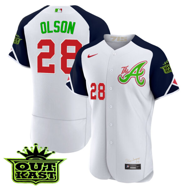 Men's Atlanta Braves Atliens City Connect Flex Base Jersey – All Stitched - Image 16