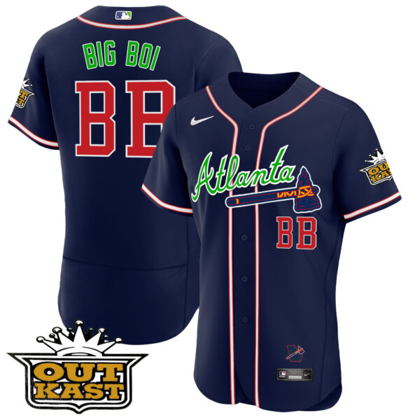 Men's Atlanta Braves Outkast Flex Base Jersey V3 - All Stitched - Image 31