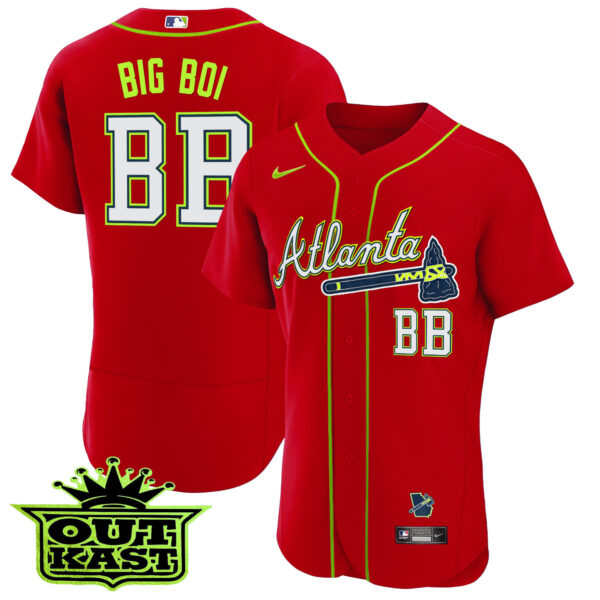 Men's Atlanta Braves Outkast Flex Base Jersey V3 - All Stitched - Image 22