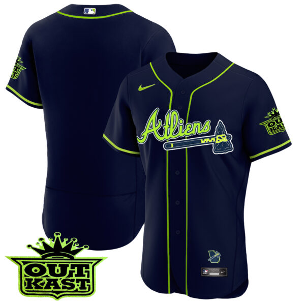 Men's Atlanta Braves Atliens Flex Base Jersey V3 - All Stitched - Image 18