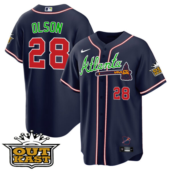 Men's Atlanta Braves Outkast Cool Base Jersey V3 - All Stitched - Image 34