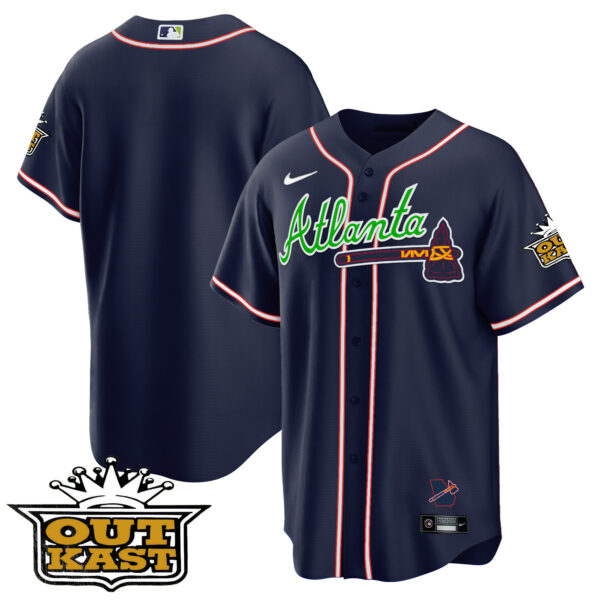 Men's Atlanta Braves Outkast Cool Base Jersey V3 - All Stitched - Image 36