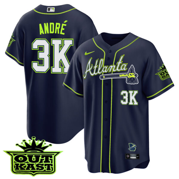 Men's Atlanta Braves Outkast Cool Base Jersey V3 - All Stitched - Image 3