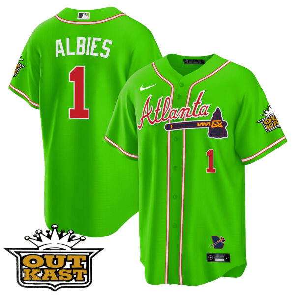 Men's Atlanta Braves Outkast Cool Base Jersey V3 - All Stitched - Image 17