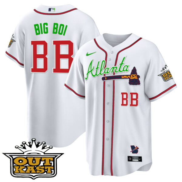 Men's Atlanta Braves Outkast Cool Base Jersey V3 - All Stitched - Image 49