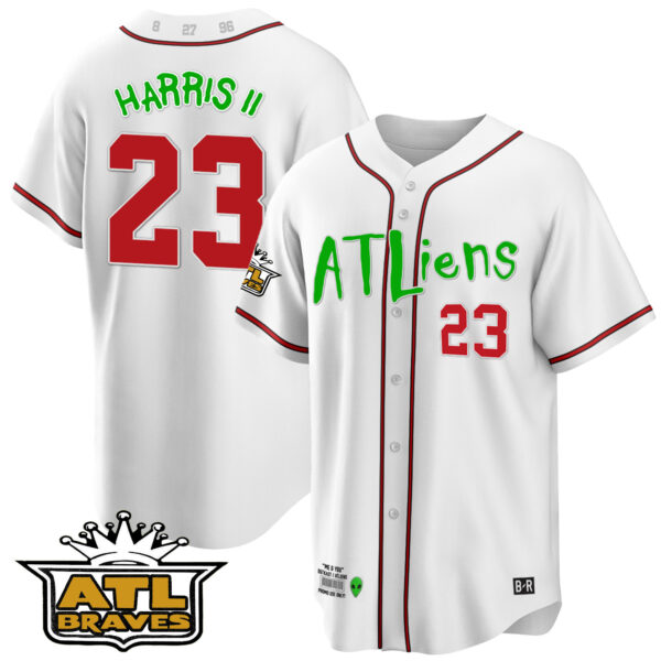 Men's Atlanta Braves Atliens ATL Patch Cool Base Jersey - All Stitched - Image 24