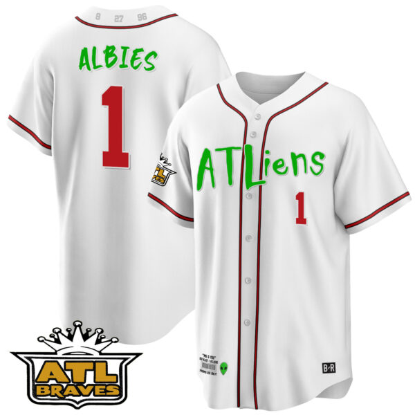 Men's Atlanta Braves Atliens ATL Patch Cool Base Jersey - All Stitched - Image 26
