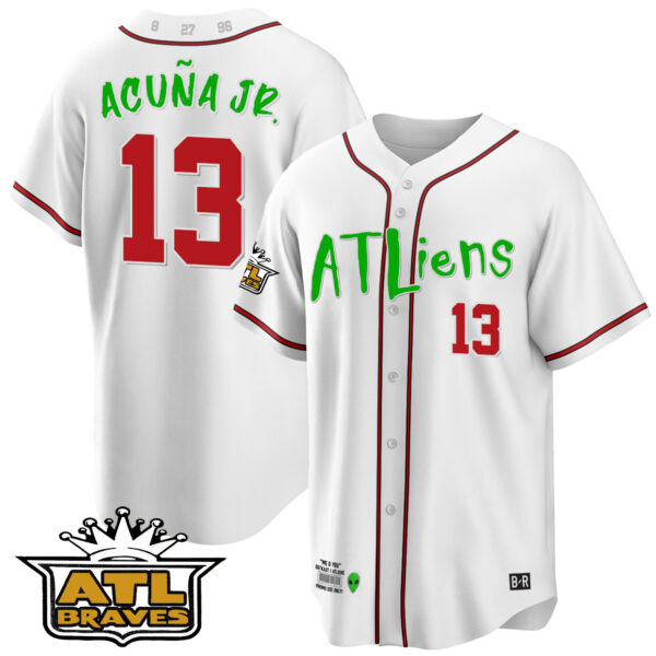Men's Atlanta Braves Atliens ATL Patch Cool Base Jersey - All Stitched - Image 19