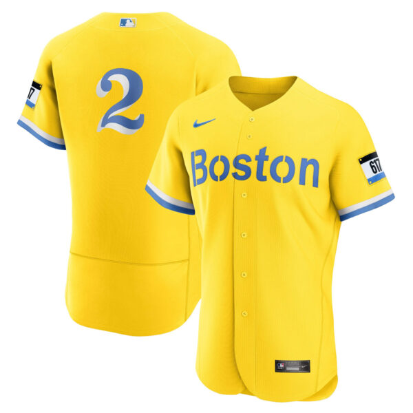 Men's Boston Red Sox Yellow Jersey - All Stitched - Image 9