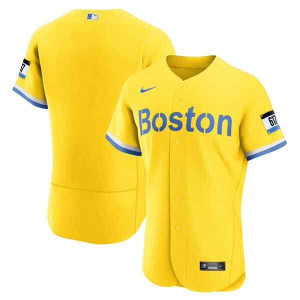 Men's Boston Red Sox Yellow Jersey - All Stitched - Image 12