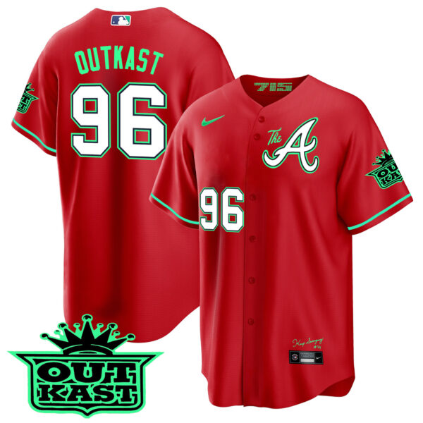 Men's Atlanta Braves Atliens The A Cool Base Jersey - Galaxy Version - Stitched - Image 29