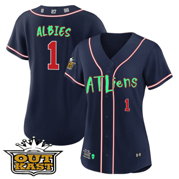 Women's Atlanta Braves Atliens Baseball Jersey - Galaxy Version - Stitched - Image 26