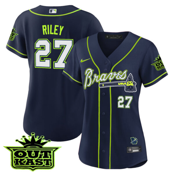Women's Atlanta Braves Outkast Baseball Jersey V2 - All Stitched - Image 5