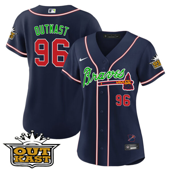 Women's Atlanta Braves Outkast Baseball Jersey V2 - All Stitched - Image 29