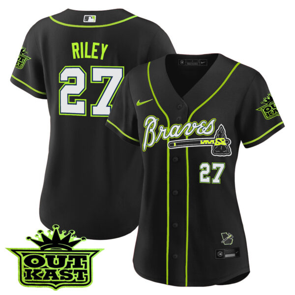 Women's Atlanta Braves Outkast Baseball Jersey V2 - All Stitched - Image 41