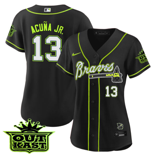 Women's Atlanta Braves Outkast Baseball Jersey V2 - All Stitched - Image 37