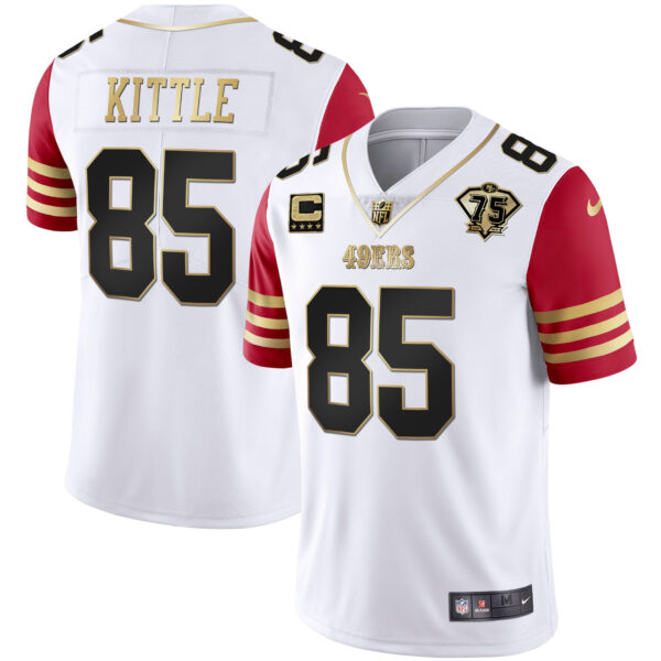 Men's 49ers 75th Anniversary Patch White Gold & Black Gold - All Stitched - Image 39