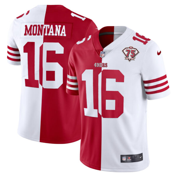 Men's 49ers 75th Anniversary Patch White Gold & Black Gold - All Stitched - Image 34
