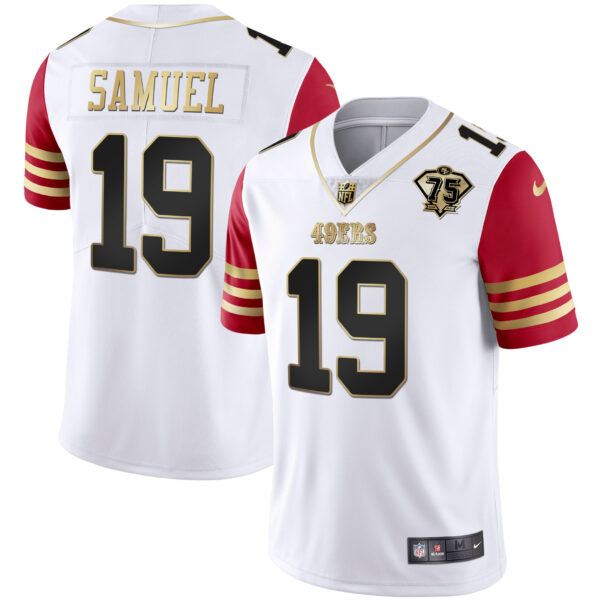 Men's 49ers 75th Anniversary Patch White Gold & Black Gold - All Stitched - Image 38