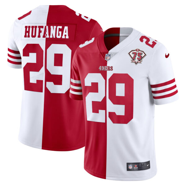 Men's 49ers 75th Anniversary Patch White Gold & Black Gold - All Stitched - Image 36