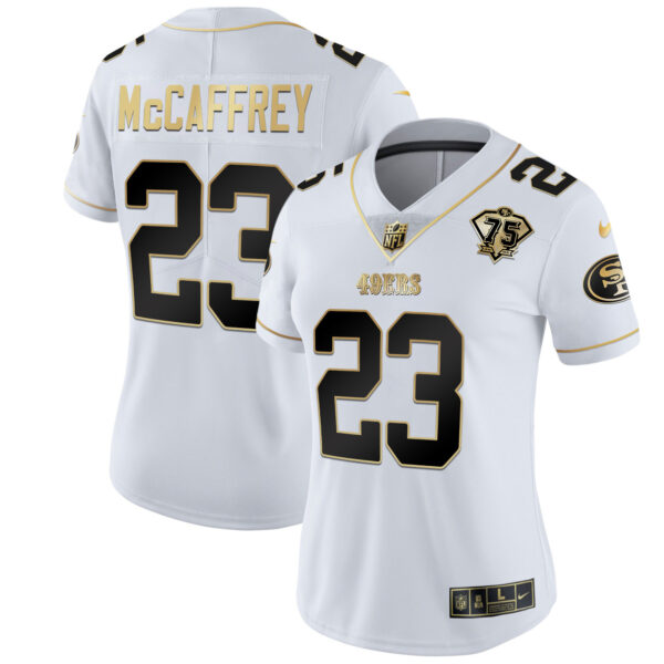 Women's 49ers 75th Anniversary Patch White Gold & Black Gold - All Stitched - Image 19