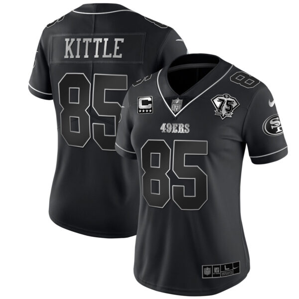 Women's 49ers 75th Anniversary Patch White Gold & Black Gold - All Stitched - Image 30