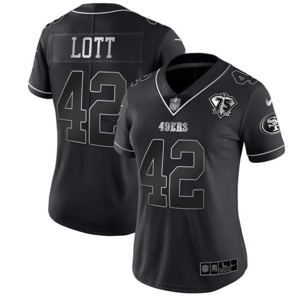 Women's 49ers 75th Anniversary Patch White Gold & Black Gold - All Stitched - Image 36